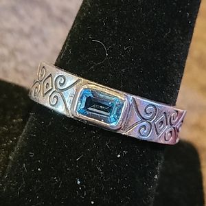 Sterling silver and Aquamarine stone 925 marked gem is authentic not lab created